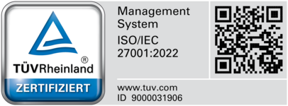 Certificat ISO/IEC 27001 du TÜV Rheinland
