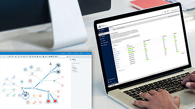 Collage des trois outils de gestion pour les LANCOM R&S®Unified Firewalls