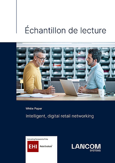 Image de couverture de l'échantillon de lecture du livre blanc LANCOM « Intelligent, digital retail networking »