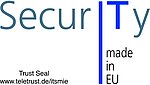 Voici le logo du prix "IT Security made in Europe", en gris clair et bleu.
