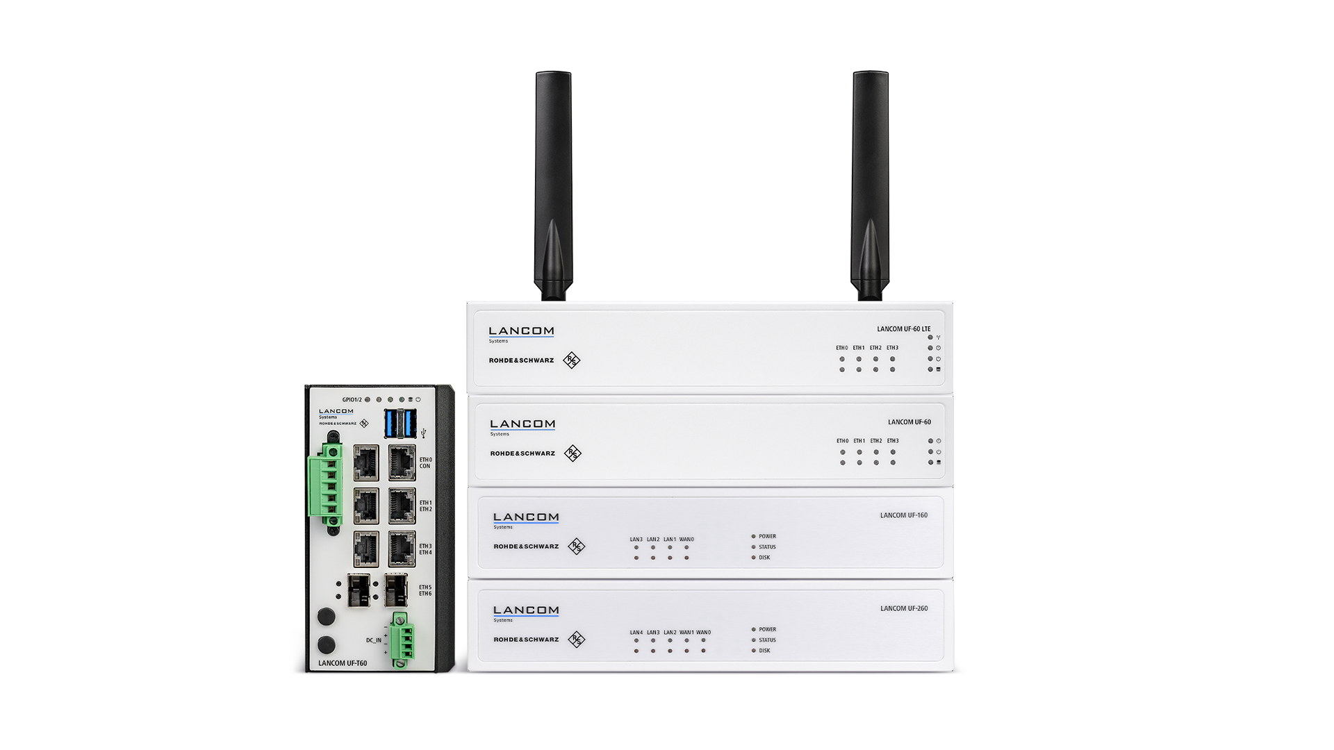 Collage des produits LANCOM R&S®Unified Firewalls modèles Desktop